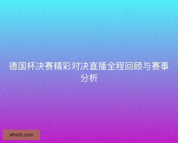 德国杯决赛精彩对决直播全程回顾与赛事分析