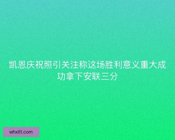 凯恩庆祝照引关注称这场胜利意义重大成功拿下安联三分
