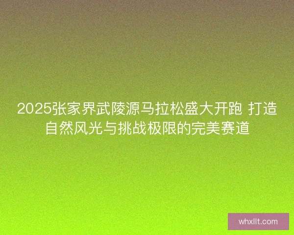 2025张家界武陵源马拉松盛大开跑 打造自然风光与挑战极限的完美赛道
